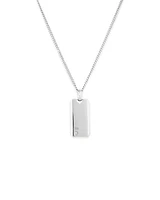 Dog Tag with Diamonds in Sterling Silver