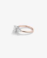 1.65 Carat TW Three Stone Oval and Pear Shaped Laboratory-Grown Diamond Engagement Ring in 14kt White Gold