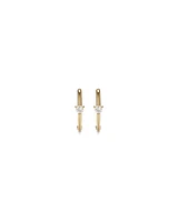 Diamond Accent Sleeper Earrings in 10kt Gold