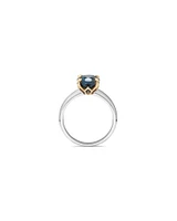 Ring with London Blue Topaz in Sterling Silver and 10kt Yellow Gold