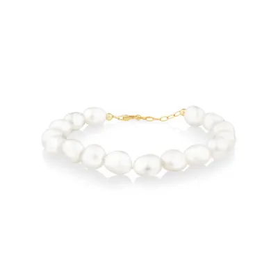 Baroque Pearl Bracelet in 10kt Yellow Gold