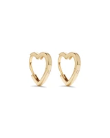 11mm Heart Shape Huggie Earrings in 10kt Yellow Gold