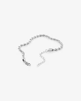 24cm (9.5") 4mm-4.5mm Width Rope Bracelet in Sterling Silver