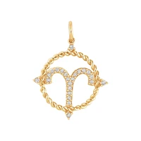 Aries Zodiac Pendant with 0.15 Carat TW of Diamonds in 10kt Yellow Gold