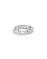 3.15 Carat TW Oval Laboratory-Grown Diamond Eternity Ring in 14kt White Gold