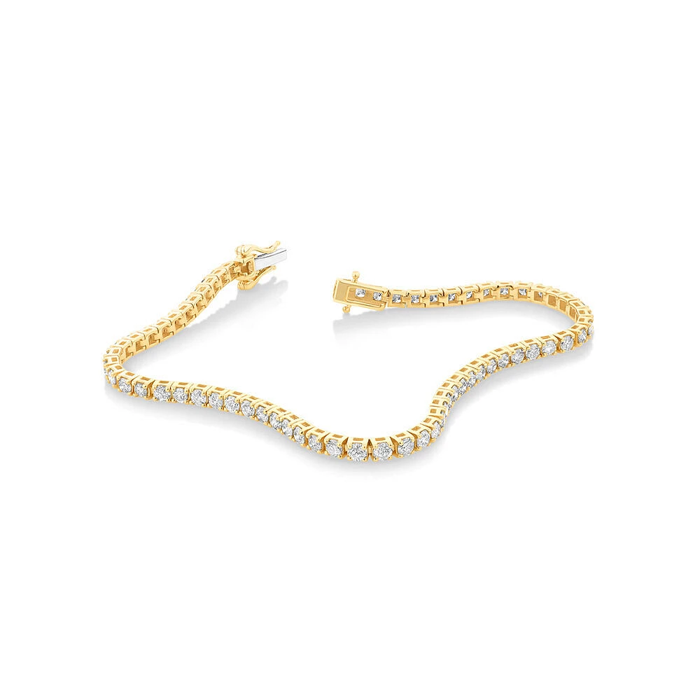 Bracelet de Tennis de 3,28 Carat TW en Diamant en Or Blanc 10kt