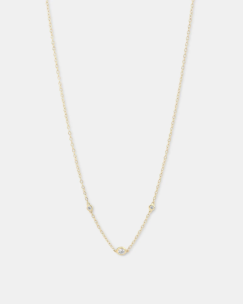 Necklace with 0.10 Carat TW of Diamonds in 10kt Yellow Gold