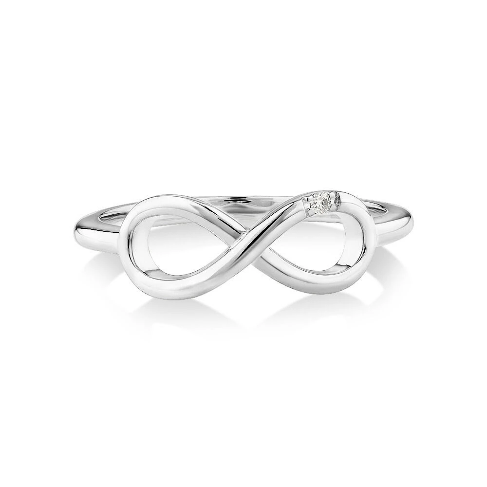 Diamond Accent Infinity Ring Sterling Silver