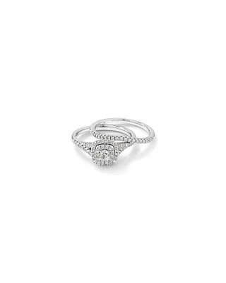 Bridal Set with 0.60 Carat TW of Diamonds in 14kt White Gold