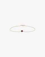 19cm (7.5")  Bracelet with Garnet in 10kt Yellow Gold