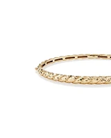 Diamond-Cut Crossaint Bangle in 10kt Yellow Gold