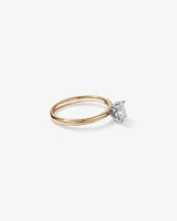 Bague solitaire en diamant canadien ovale 0,50 carat poids total en or blanc 18 kt