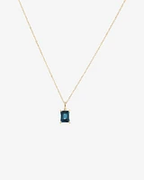 London Blue Topaz Pendant in 10kt Yellow Gold