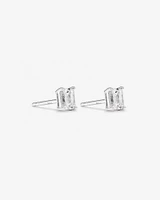 0.50 Carat TW Emerald Cut Diamond Solitaire Stud Earrings in 18kt White Gold