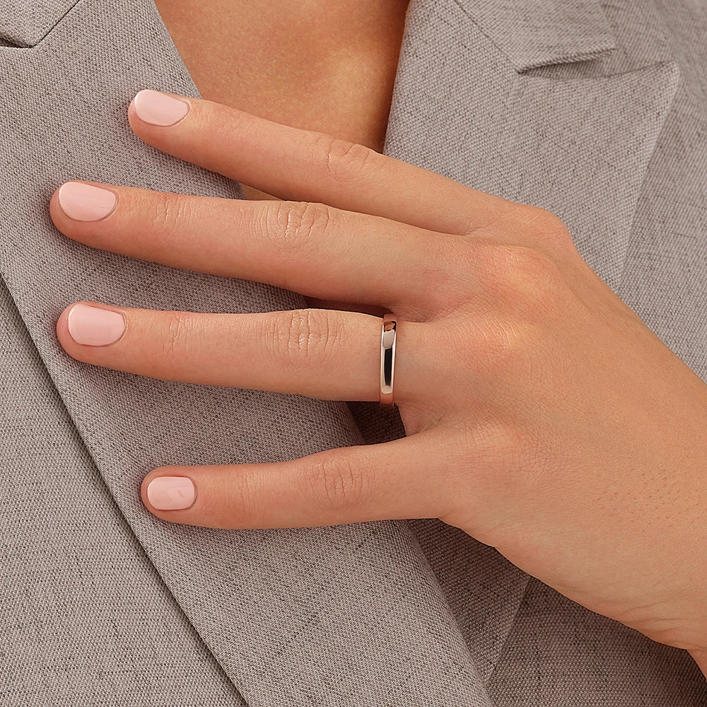 Half Round Wedding Band 10kt Yellow Gold