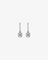 0.62 Carat TW Laboratory-Grown Diamond Emerald Cut Drop Earrings set in 10kt White Gold