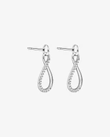 Cubic Zirconia Infinity Drop Stud Earrings in Sterling Silver