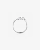 Knots Ring with Diamonds in Sterling Silver