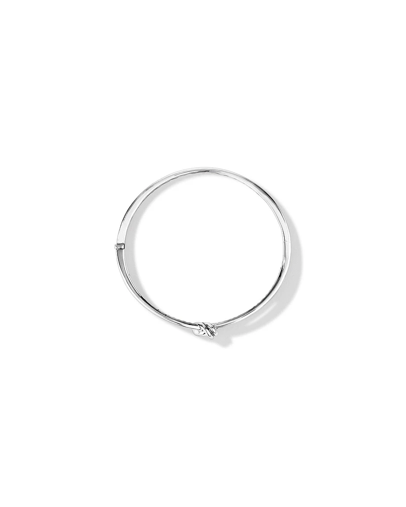 Bracelet ovale à bande fendue avec nœud en argent sterling