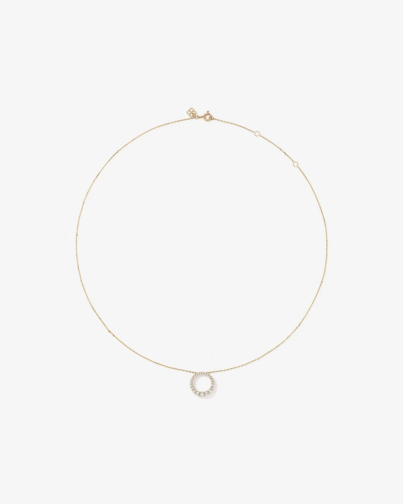 0.38 Carat TW Diamond Graduated Circle Necklace in 10kt Yellow Gold