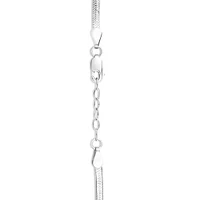 2.3mm Herringbone Snake Chain Bracelet in 10kt White Gold