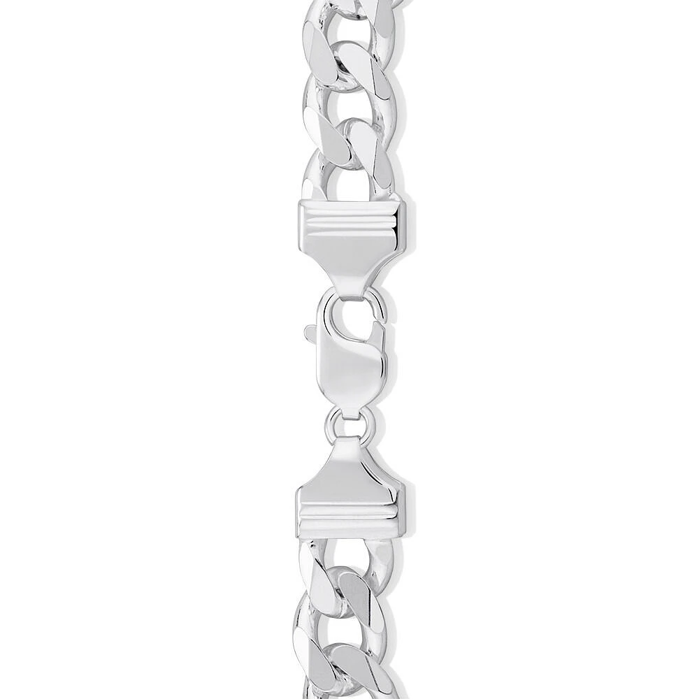 23cm (9.5") 10.9mm Width Men's Curb Bracelet in Sterling Silver