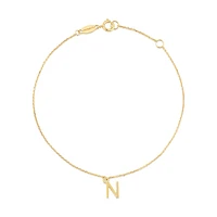 19cm (7.5") C Initial Bracelet in 10kt Yellow Gold