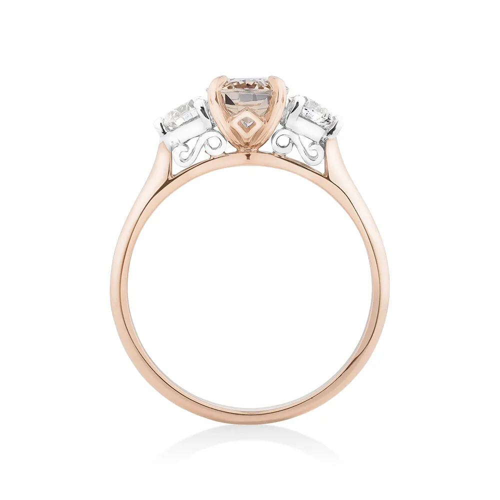 Michael Hill Ring with Morganite & 0.40 Carat TW of Diamonds