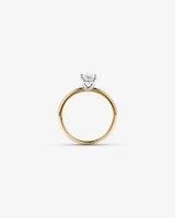 Bague solitaire en diamant canadien ovale 1,00 carat poids total en or blanc 18 kt