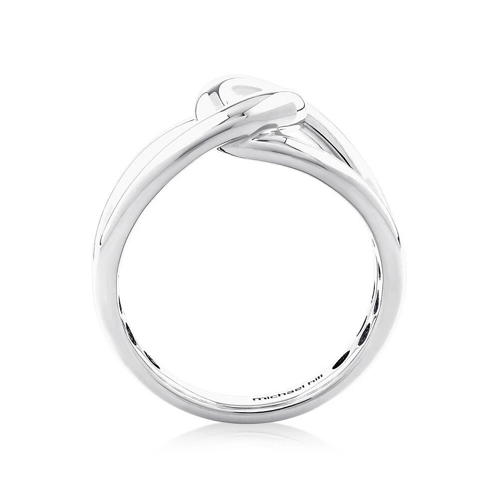 Round Bold Link Ring Silver