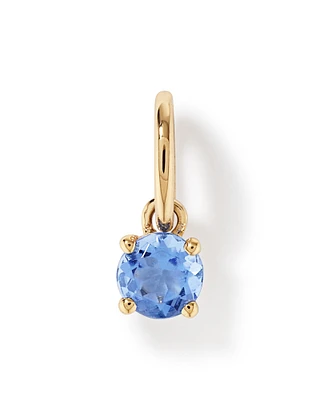 Created Round Blue Tanzanite Birthstone Pendant in 10kt Yellow Gold