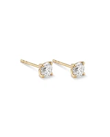 0.75 Carat TW Diamond Solitaire Stud Earrings in 18kt Yellow Gold