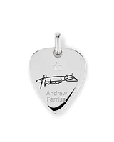 INXS Andrew Farriss Engraved Guitar Pick Pendant with Chain in Recycled Sterling Silver