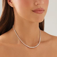 6.00 Carat TW Tennis Necklace set in 18kt White Gold