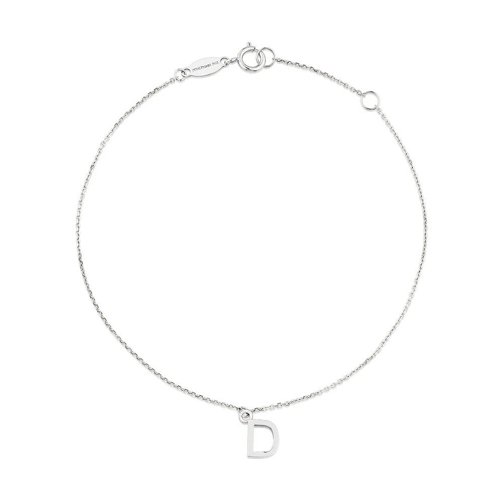 Bracelet à initiale « D » en argent