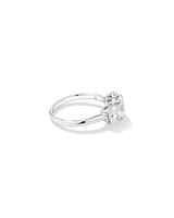 2 Carat Three Stone Oval Laboratory-Grown Diamond Engagement Ring In 14kt White Gold