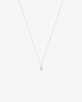 Heart Shape Cubic Zirconia Halo Pendant Necklace in Sterling Silver