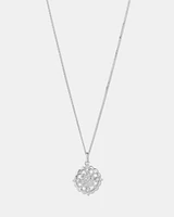 Filigree Pendant with Diamonds in Sterling Silver