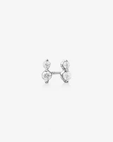 Double Stud Earrings with .28 Carat TW Diamonds in 10kt  White Gold