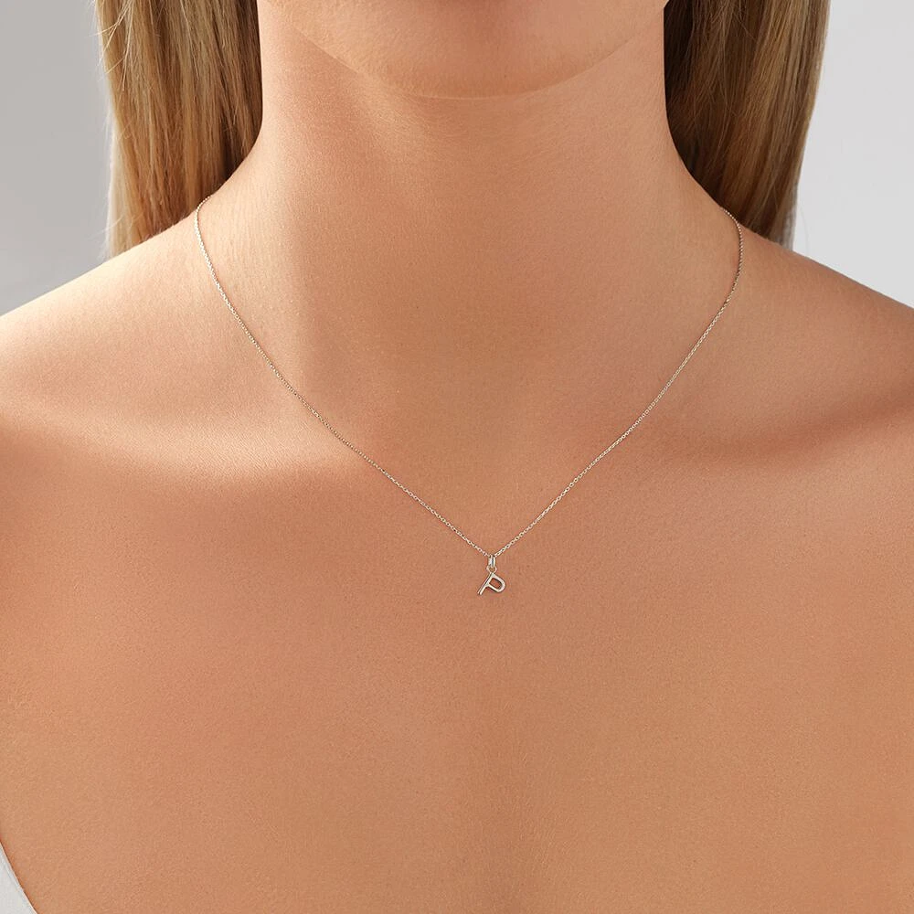 "U" Initial Pendant in Sterling Silver