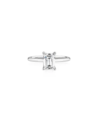 1.25 Carat TW Emerald Cut Laboratory-Grown Diamond Solitaire Engagement Ring In 14kt White Gold