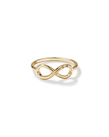 Bague infini ornée d'un diamant en or jaune 10kt