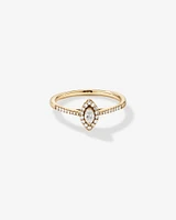 0.20 Carat TW Marquise Cut Diamond Halo Promise Ring in 10kt Yellow Gold