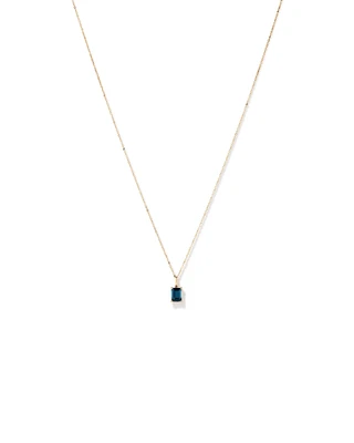 Emerald Cut London Blue Topaz Gemstone Pendant Necklace in 10kt Yellow Gold