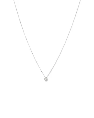 0.23 Carat TW Pear Diamond Halo Pendant in 10kt White Gold