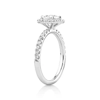 1.79 Carat TW Laboratory-Grown Diamond Round Brilliant Halo Ring in 14kt White Gold