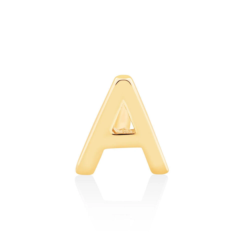 G Initial Single Stud Earring in 10kt Yellow Gold