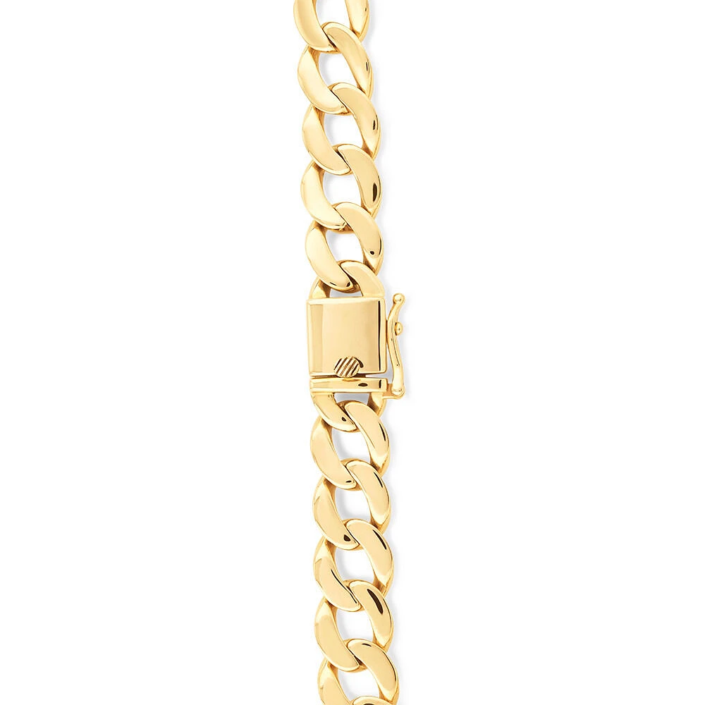 21cm (8.5") Cuban Link Bracelet with Carat TW of Diamonds in 10kt Yellow Gold