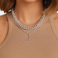 45cm (18") 9mm-9.5mm Width Hollow Curb Chain in Sterling Silver