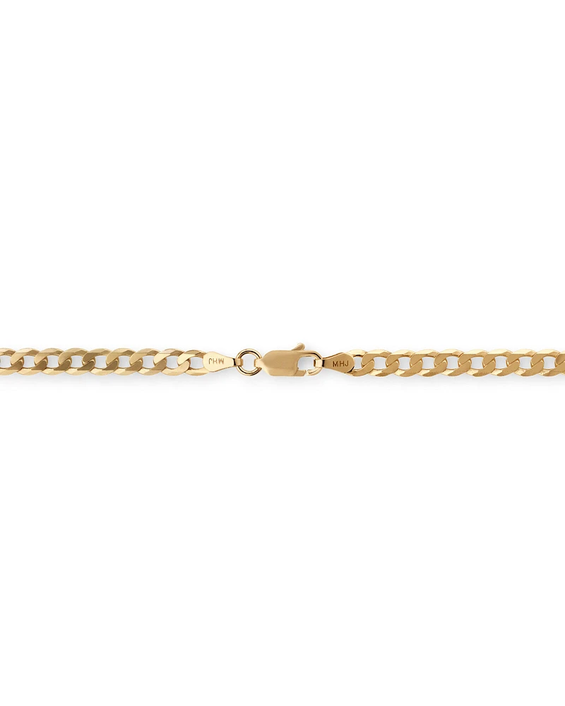 60cm (24") 3.5mm-4mm Width Curb Chain in 10kt Yellow Gold